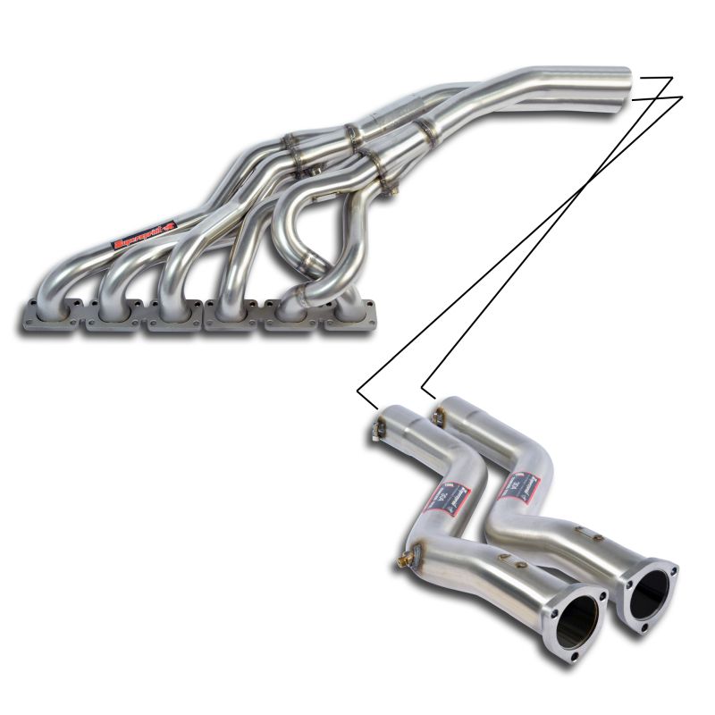 Supersprint Manifold + connecting pipes 100% Stainless steel(Left Hand  Drive) fits for BMW E30 Alle Modelle (Für M50 / M52 / M54 - 24v Motor  conversion)